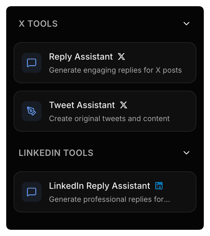 AI tools interface